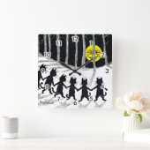 ルイ·ウェイン·満月と猫 スクエア壁時計 (ホーム)