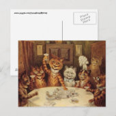 ルイ・ウェイン 猫 お祝い パーティー ポストカード (正面/裏面)