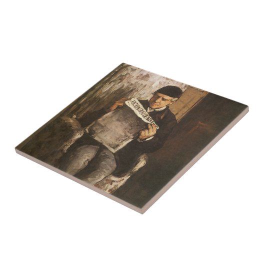 ルイ・オーギュストセザンヌの画家の読父 タイル (側面)