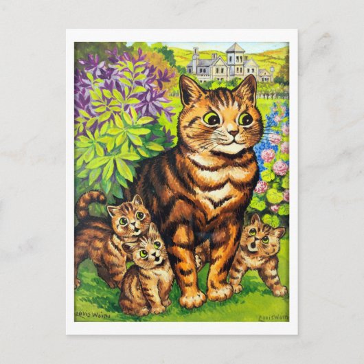 ルイ・ワインという庭に暮らす猫たち ポストカード (正面)