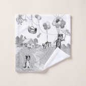 ルイ・ワインのキャットバルーントリップ バスタオルセット (ウォッシュタオル)