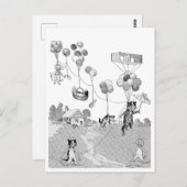 ルイ・ワインのキャットバルーントリップ ポストカード (正面/裏面)