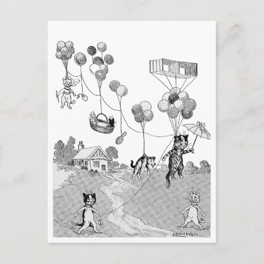 ルイ・ワインのキャットバルーントリップ ポストカード (正面)