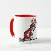 ルイ・ワインのクリスマスツリーと子猫 マグカップ (正面左)