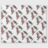 ルイ・ワインのクリスマスツリーと子猫 ラッピングペーパー (フラット)
