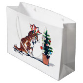 ルイ・ワインのクリスマスツリーと子猫 ラージペーパーバッグ (裏面アングル)