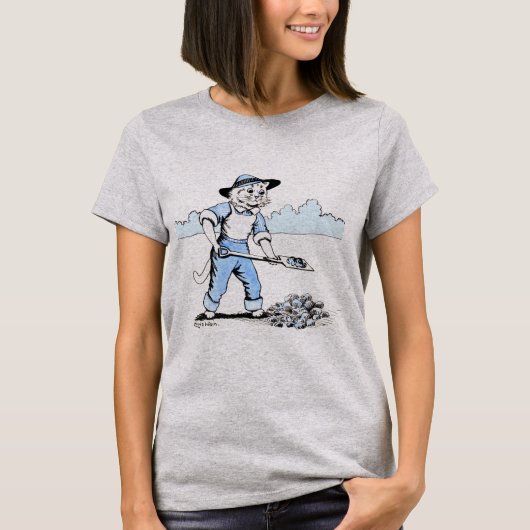 ルイ・ワインの猫の庭師 Tシャツ (正面)