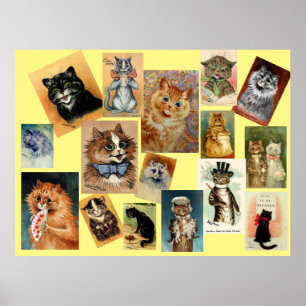 ルイ・ワインの猫の絵画 ポスター