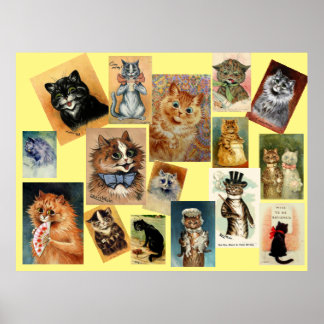 ルイ・ワインの猫の絵画 ポスター