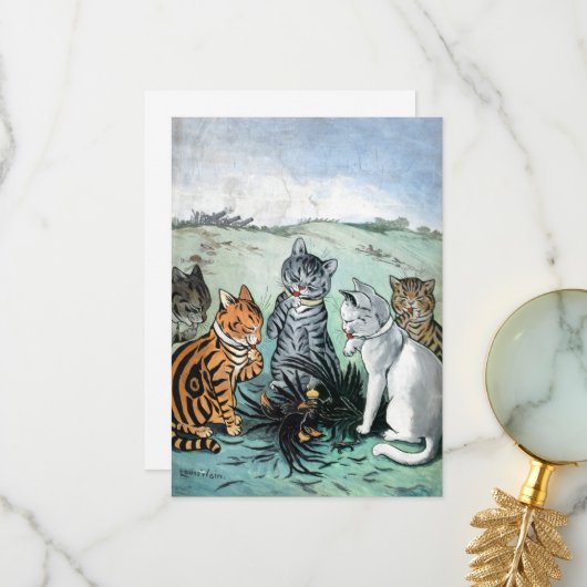 ルイ・ワインの羽毛はどうするか サンキューカード (正面/裏面インサイチュ)