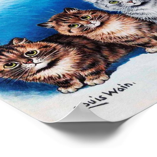 ルイ・ワインの4人の子猫 ポスター (角)