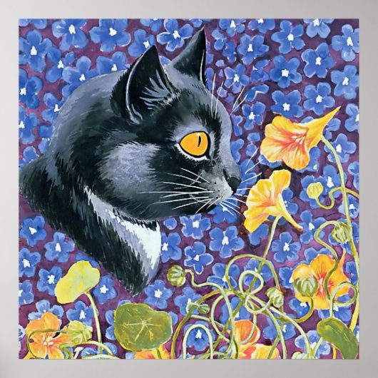 ルイ・ワインの「猫とナスタティウム」 ポスター (正面)