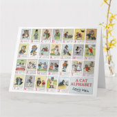 ルイ・ワイン・キャット・アルファベット カード (黄色い花)