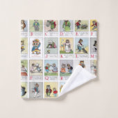 ルイ·ワイン·キャット·アルファベット バスタオルセット (ウォッシュタオル)