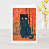 ルイ・ワイン・ブラック・キャット カード (黄色い花)