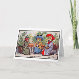 ルイ・ワイン、三匹のレディー・キャッツ、アート サンキューカード