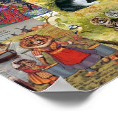 ルイ・ワーインの多くの猫絵画おもしろい ポスター (角)