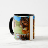 ルイ・ワ絵を描インがお茶を吐く猫 マグカップ (正面左)