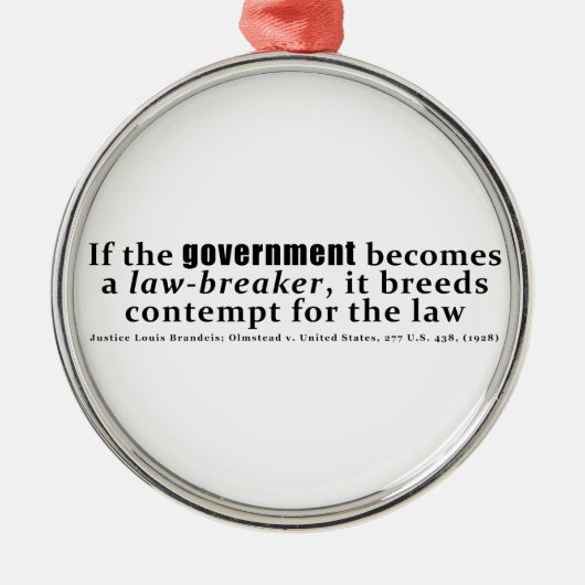 ルイD. Brandeis Olmstead v米国(1928年) メタルオーナメント (正面)