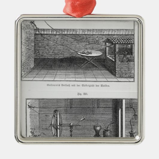 ルイGalvani著カエルの実験 メタルオーナメント (正面)