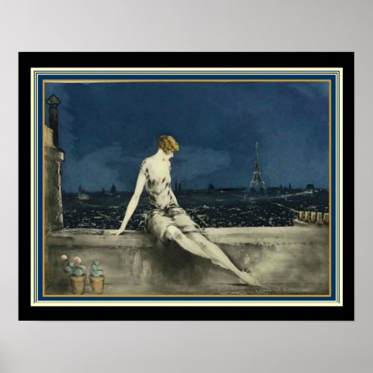 ルイIcart "Balcony in Paris"デコプリント16x20 ポスター (正面)