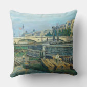 ルイPhilippe 1875年の橋(キャンバスの油) クッション (裏面)