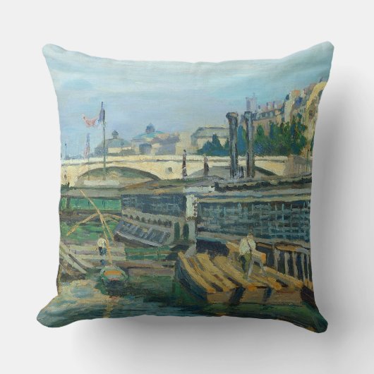 ルイPhilippe 1875年の橋(キャンバスの油) クッション (正面)