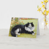 ルイWain猫Notecardのヴィンテージ猫カード カード (黄色い花)