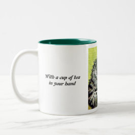 ルイWain著ティーカップ猫 ツートーンマグカップ