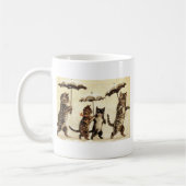 ルイWain著傘猫パレード猫のアートワーク コーヒーマグカップ (左)