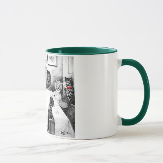 ルイWain著猫のクリスマスの大災害 マグカップ (右)