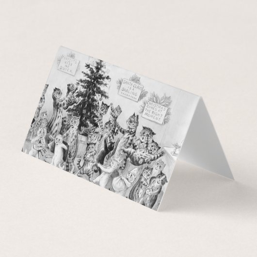 ルイWain著猫好きのためのクリスマスのギフトのラベル 名刺 (正面)