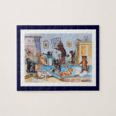 ルイWain -きれいなはねるどんちゃん騒ぎの猫 ジグソーパズル (横)