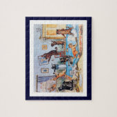 ルイWain -きれいなはねるどんちゃん騒ぎの猫 ジグソーパズル (縦)