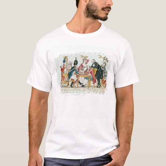 ルイXVIの遊ぶチェスの風刺漫画 Tシャツ (正面)