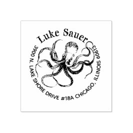 ルカのタコ差出人住所切手 ラバースタンプ