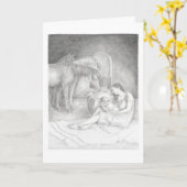 ルカの福音書2章7節 - メリーとイエスのクリスマスカード カード (黄色い花)