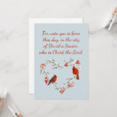 ルカの福音書2:11 クリスマスの聖書の詩 カード (正面/裏面インサイチュ)