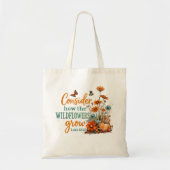 ルカの福音書 12:27 トートバッグ (正面)