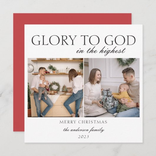 ルカの福音書 2:14 栄光は高いところの神に、平和は神の恵みによってこの地上の人々に シーズンカード (正面/裏面)