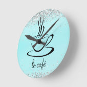 ルカフェキッパーソナライズされたチンアクリル ラウンド壁時計 (傾斜)
