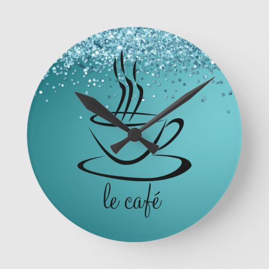 ルカフェキッパーソナライズされたチンアクリル ラウンド壁時計 (正面)