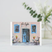 ルカフェ、パレットナイフ絵画の油 ポストカード (スタンド正面)