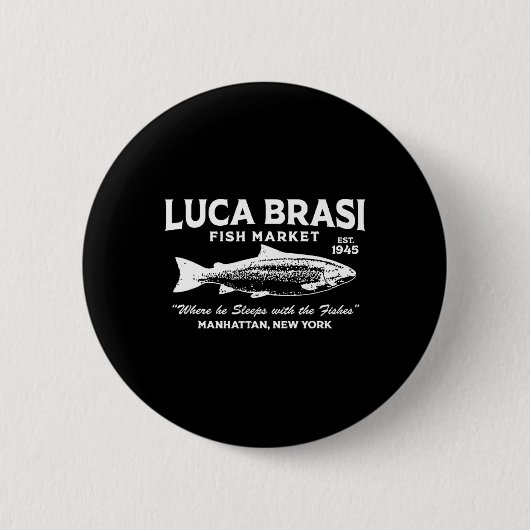 ルカブラーシ魚市場 ゴッドファーザー 1945年創業 魚 缶バッジ (正面)