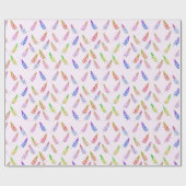 ルカラフルピネ野お洒落花ボホ模様 ラッピングペーパー (フラット)