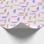 ルカラフルピネ野お洒落花ボホ模様 ラッピングペーパー (角)