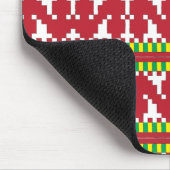 ルカヴァ レッド&ホワイト フォークアート 幾何学模様Ⅰ マウスパッド (コーナー)