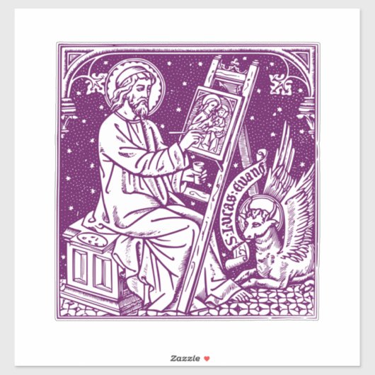 ルカ伝道者・福音書記者聖人アート シール (シート)