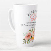 ルカ1時45分は賛美彼女のフローラ聖なる書物、 経典 カフェラテマグ (左アングル)