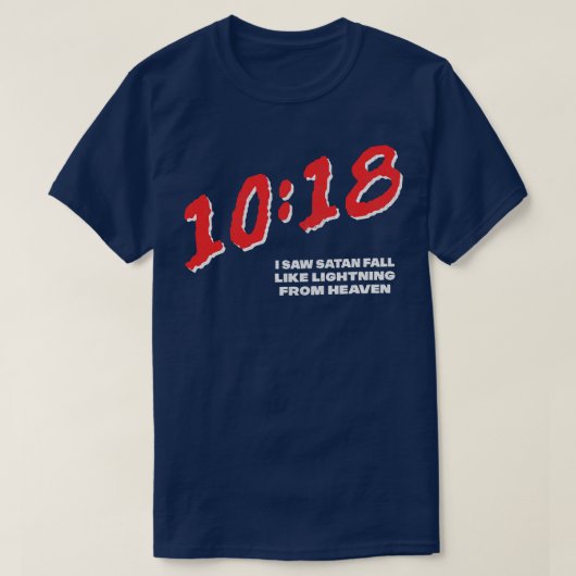 ルカ1018私は彼から稲妻のようなサタン秋を見た Tシャツ (デザイン正面)